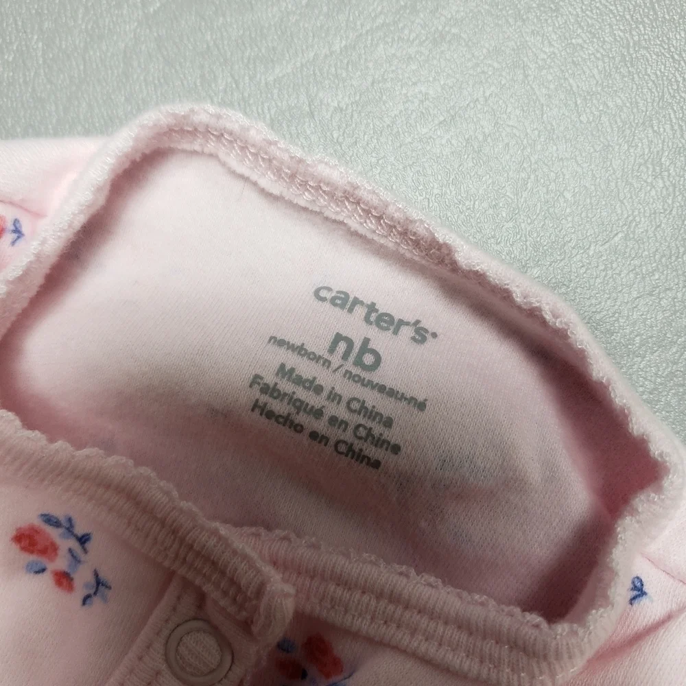 Carters baby girl winter pajamas size NB